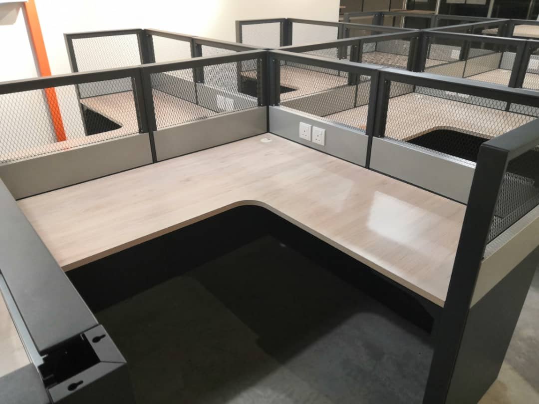Partition with desk